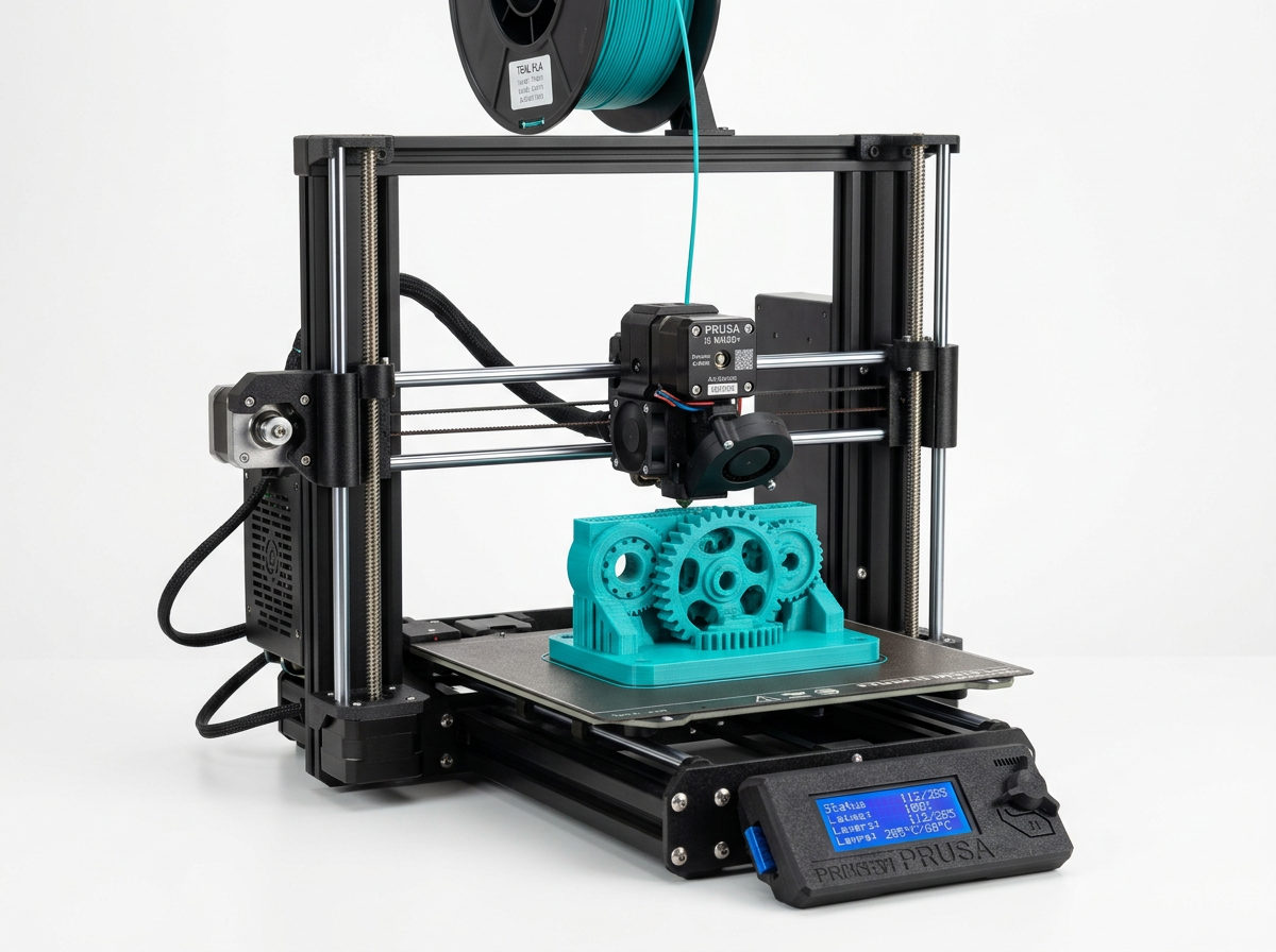 FDM 3D printer depositing filament layer by layer